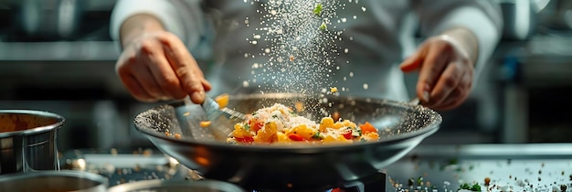 Kucharz przygotowujący danie